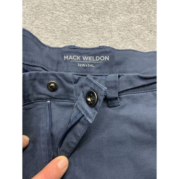 Mack Weldon Tech Chino Pants 32x34 Mens Navy Blue Daily Wear Stretch Casual - Picture 2 of 13